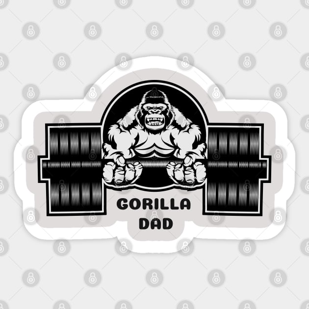 Gorilla Dad Sticker by Happy Art Designs